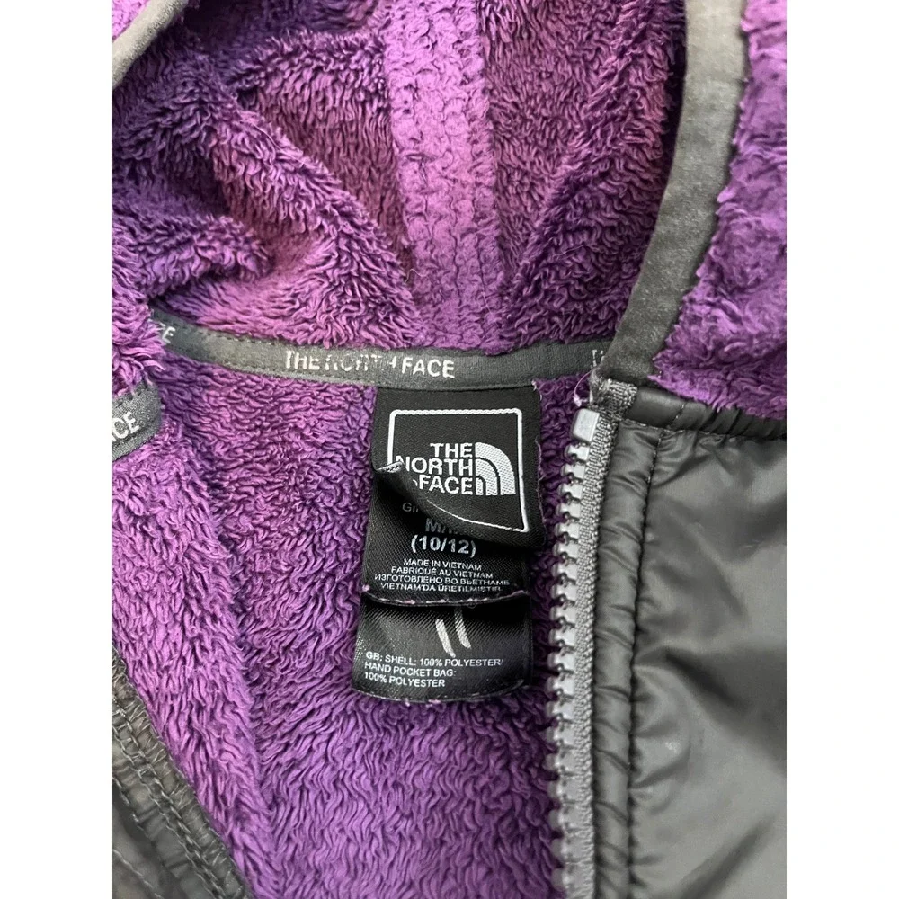 The North Face Denali Fleece Hoodie Girls M 10/12 Purple Full Zip Hooded Jacket